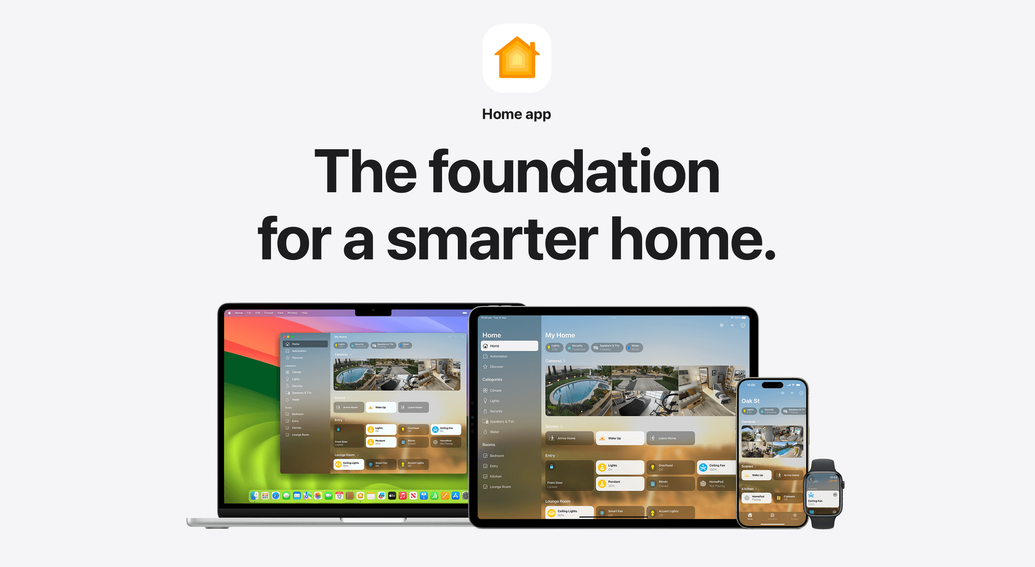 Apple Home app interface on iPhone, iPad, and Apple Watch in a Melbourne smart home